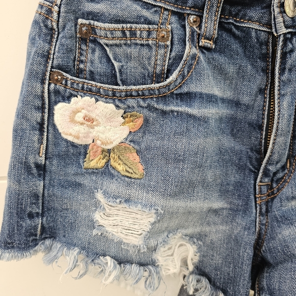 Vintage hi rise festival embroidered denim shorts sz 2 - Picture 2 of 7